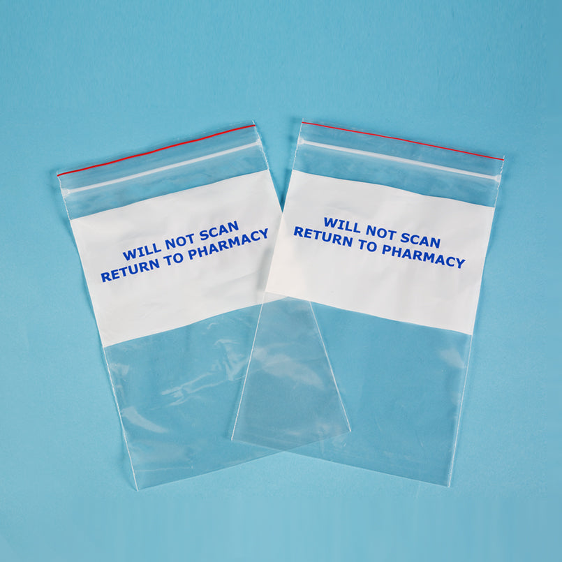 Health Care Logistics Easy-Write Reloc Zippit Bags, Will Not Scan Return To Pharmacy, 6 x 9
