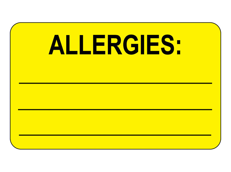 Allergies Labels