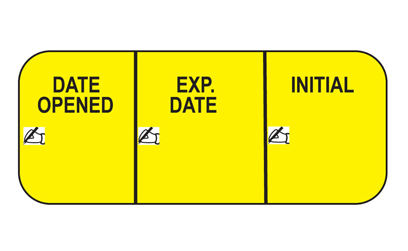 Health Care Logistics Date Opened Labels