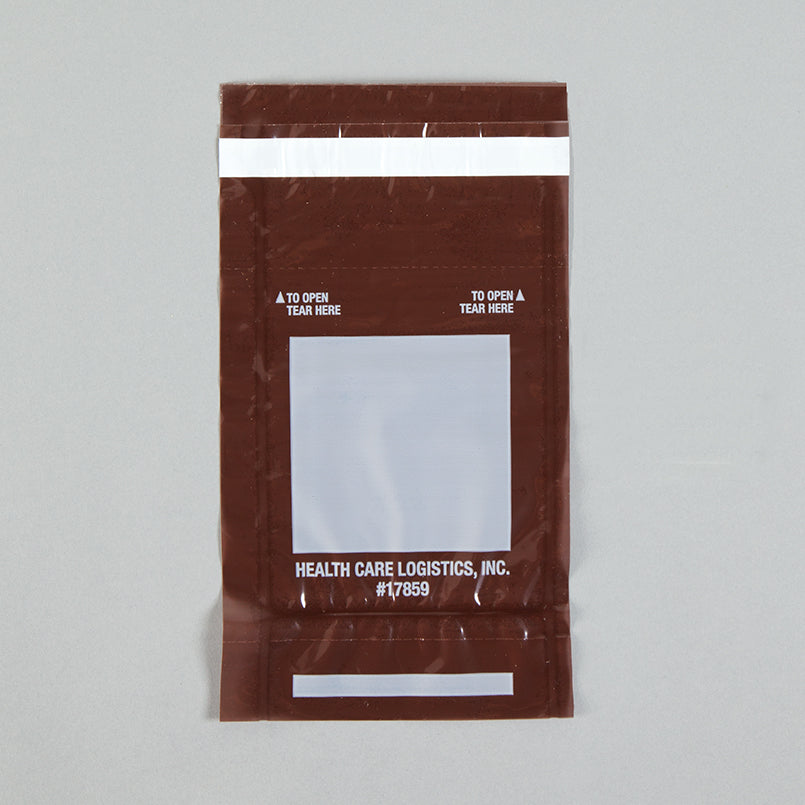 Health Care Logistics Self-Sealing Tamper-Indicating Bags, Amber, 3-3/4 x 6-1/4