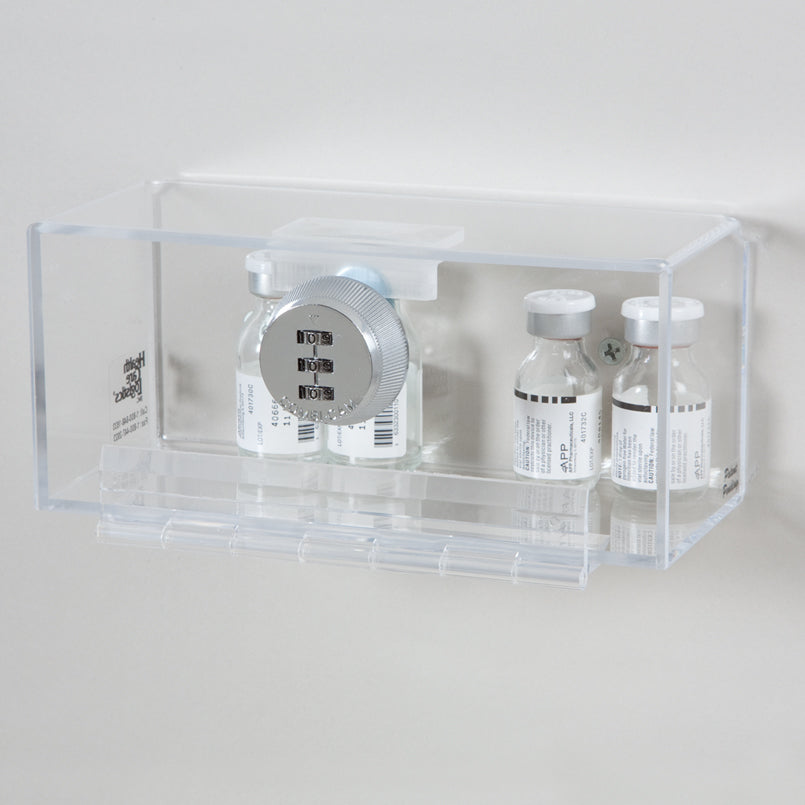 Health Care Logistics Locking Wall Box w /Dial Combination Lock, 6¾ x 3¼ x 2⅞