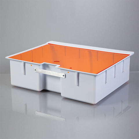 Deep Crash Cart Box with Handle For Metro Lifeline Cart with Amber Slide-In Lid
