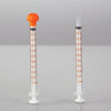 Oral Dispensers with Tip Caps, 1mL, Clear/Orange Markings