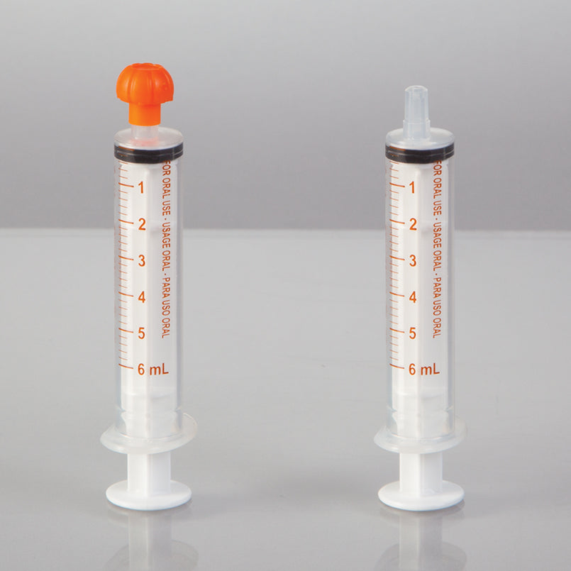 Health Care Logistics NeoMed® Oral Dispensers with Tip Caps, 6mL, Clear/Amber Markings, 100 Pack