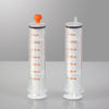 Oral Dispensers with Tip Caps, 35mL, Clear/Orange Markings, 25 Pack