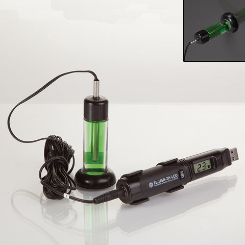 USB Probe Data Logger w/ LCD Screen and External Thermistor Glycol Bottle Probe