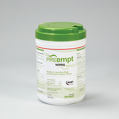 Health Care Logistics PREempt™ One-Step Surface Cleaner and Disinfectant Wipes, 6 x 7, Canister, Case