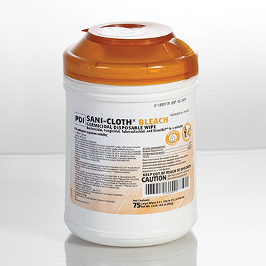 Health Care Logistics Sani-Cloth® Bleach Germicidal Wipes, 6 x 10½, Canister, Case