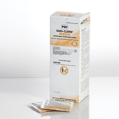 Health Care Logistics Sani-Cloth® Bleach Germicidal Wipes, Individually Wrapped, Case, 11½ x 11¾