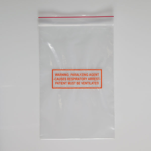 Warning Paralyzing Agent Bags, 6 x 9