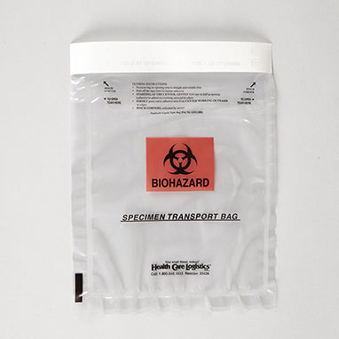 Health Care Logistics Biohazard Leakproof Bags, 6x9