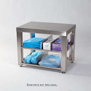Stainless Steel Bench with Storage, 24 x 16