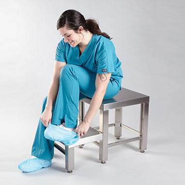Health Care Logistics Stainless Steel Bench with Foot Stool