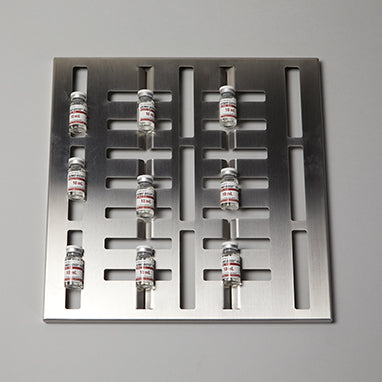 Health Care Logistics Vial Tray, Stainless Steel, 15 x ⅝ x 15