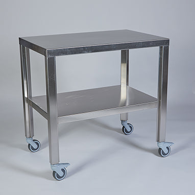 Health Care Logistics Stainless Steel Mobile Table, 36", One Shelf