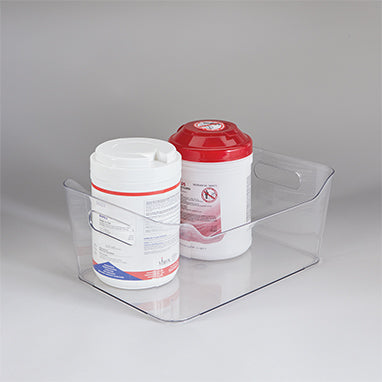 Health Care Logistics Clear Plastic Storage Bin, 13¼"W x 5¾"H x 9½"D