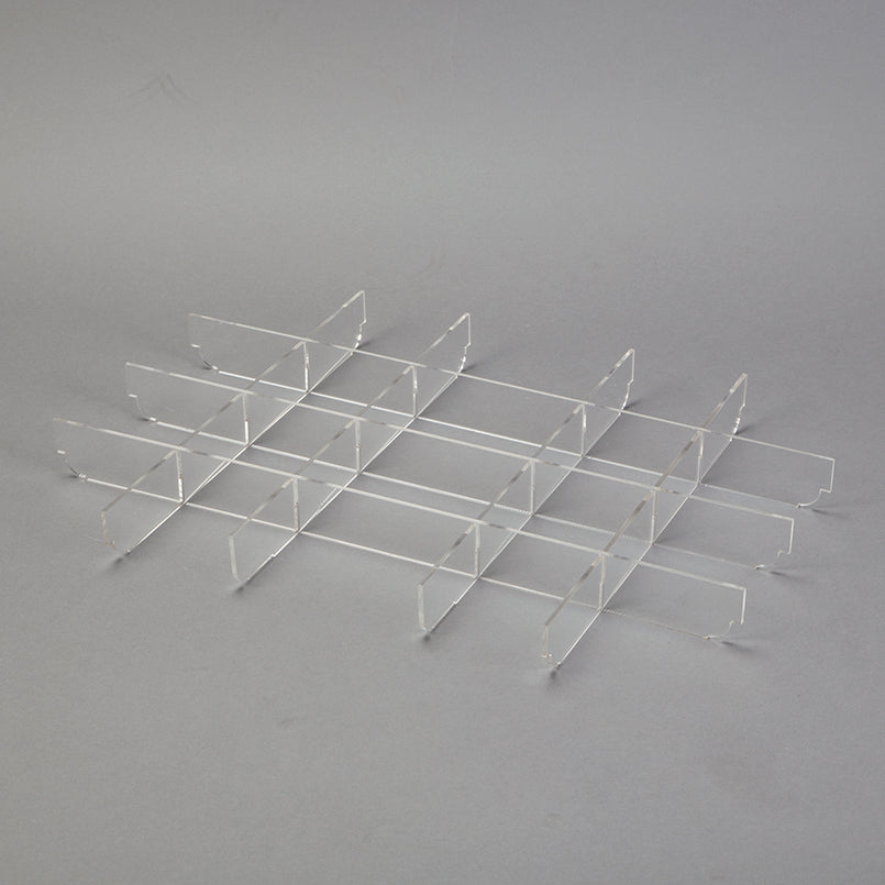 Health Care Logistics Clear Acrylic Divider Set for Shallow Crash Cart Boxes