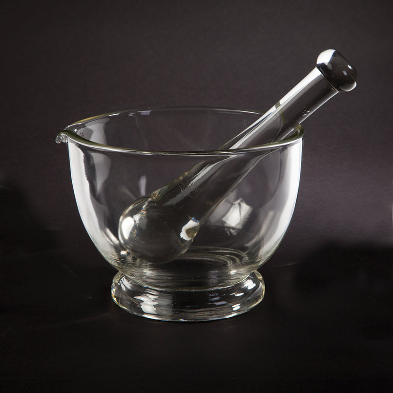 Health Care Logistics Flint Glass Mortar and Pestle Set, 32 oz