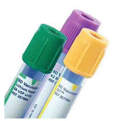 Plastic Green with Hemogard Closure, 3 Draw Volume 13 x 75 mm. with Lithium Heparin / Separator Gel, Silicone Coated