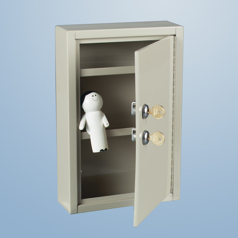 Health Care Logistics Slim-Line Narcotic Cabinet, 2 Locks, 1 Door, 8x12x2