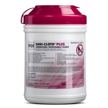 Sani-Cloth® Plus Surface Disinfectant Cleaner Premoistened Germicidal Wipe 160 Count Canister Disposable Alcohol Scent NonSterile