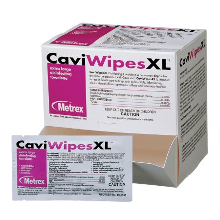 CaviWipes™ Surface Disinfectant Premoistened Alcohol Based Wipe 50 Count Individual Packet Disposable Alcohol Scent NonSterile