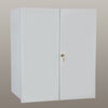 Wall Cabinet with Locking Overhang Doors, 24 Inch Wide - Beige