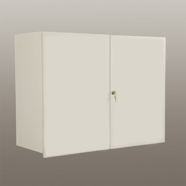 Health Care Logistics Wall Cabinet with Locking Overhang Doors, 36 Inch - Beige