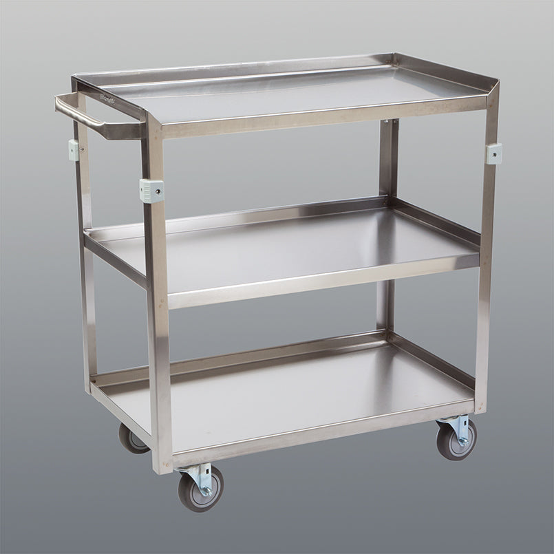 Health Care Logistics Stainless Steel Utility Cart, 3-Shelf