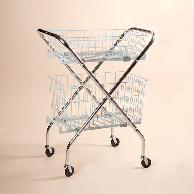 Health Care Logistics Folding Wire Cart with 6" and 12" Baskets
