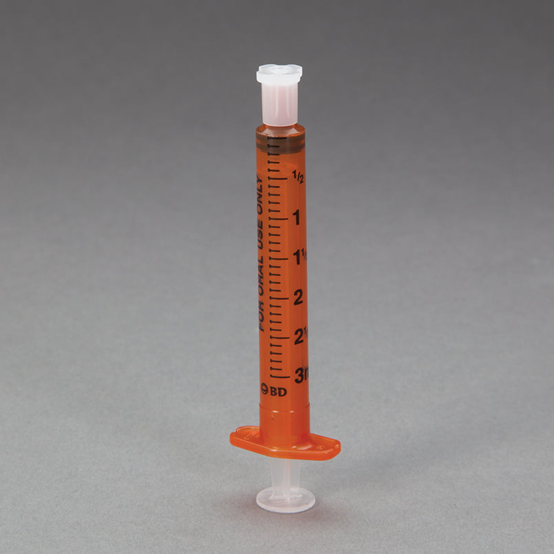 Health Care Logistics BD Oral Dispensers with Tip Caps, 3mL, Amber