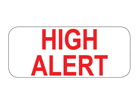 High Alert Labels - 1-1/2In W x 5/8In H