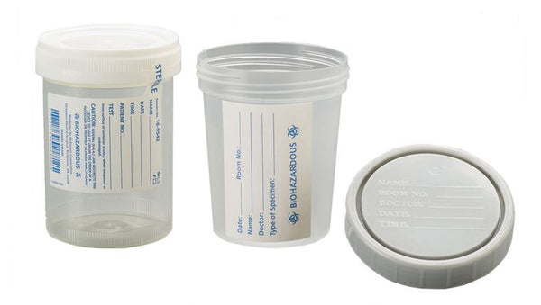 4-oz. Specimen Containers with Lids, Sterile, 100/cs