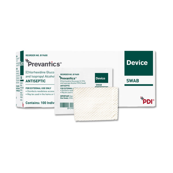 Device Swab Prevantics® 3.15% / 70% Strength CHG (Chlorhexidine Gluconate) / Isopropyl Alcohol Individual Packet NonSterile