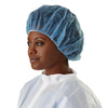 Single-Ply Spunbond Polypropylene Bouffant Caps, 24", Blue