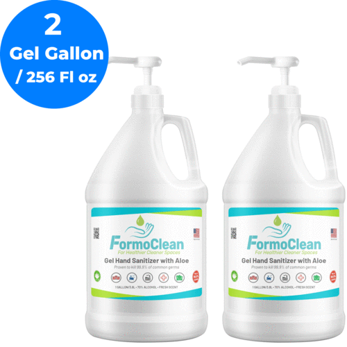 2 Gallon Hand Sanitizer Gel With Pumps 70% Alcohol Aloe Vera ( 256 Fl Ounces)