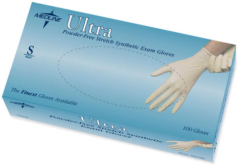 Ultra Stretch Powder-Free Synthetic Vinyl Exam Gloves, Size S