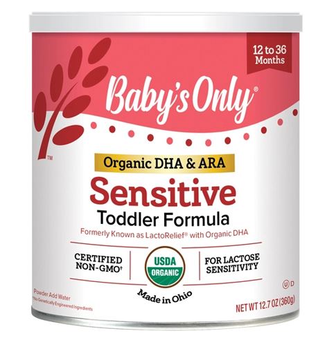 Nature's One Inc. Baby's Only® Organic Sensitive Toddler DHA/ARA Formula 360 Gram Can Powder, 6 EA/CS
