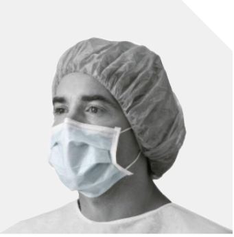 Fluid resistant face mask with earloops