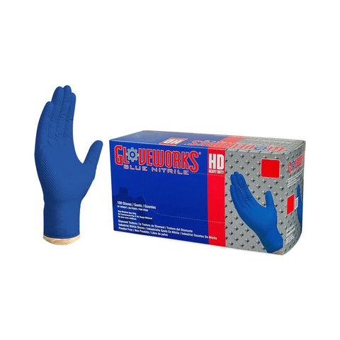 Gloveworks HD Gloves, Powder-Free, 6 mil, Size 2XL