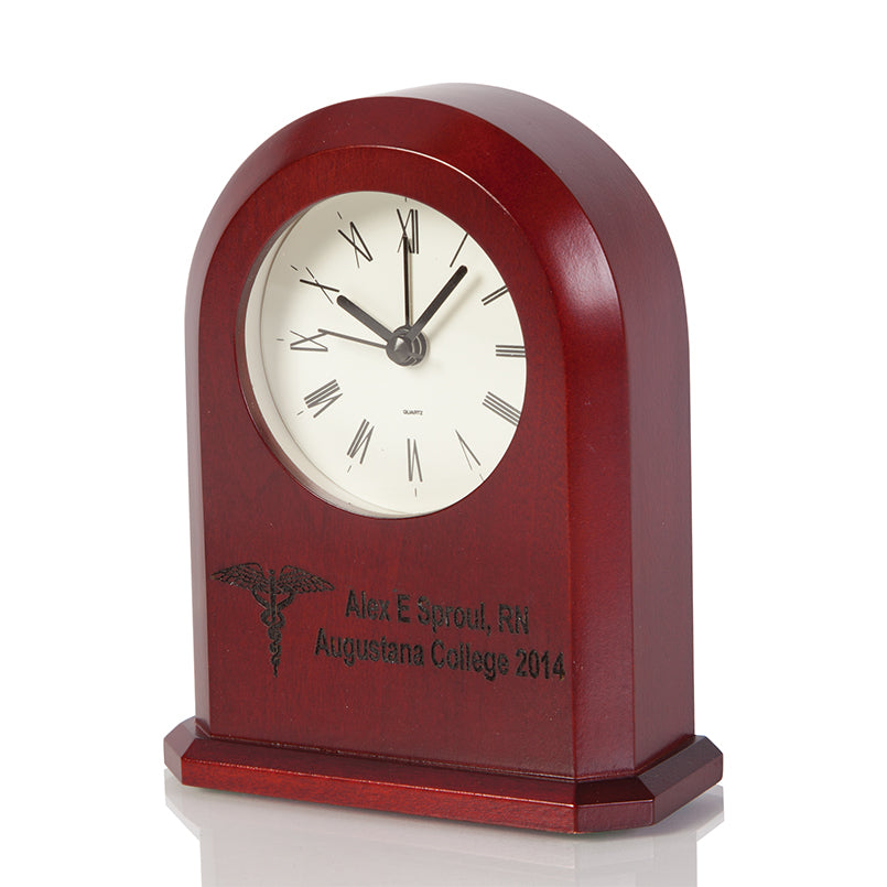 Cherry Desk Clock - Laser Personalized