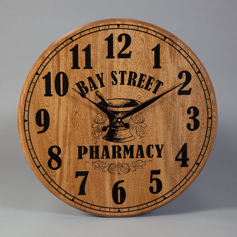 Pharmacy Barrel Head Clock, Personalized