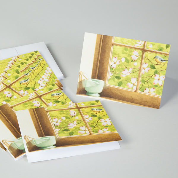 Spring Dogwood Win Dow Mortar and Pestle Note Cards