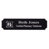 Personalized Mortar and Pestle Black/Silver Namebadge