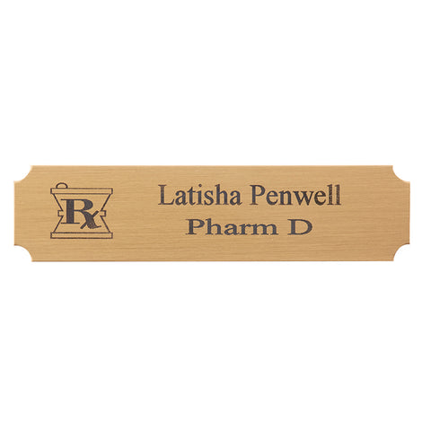 Personalized Mortar and Pestle Brass Namebadge