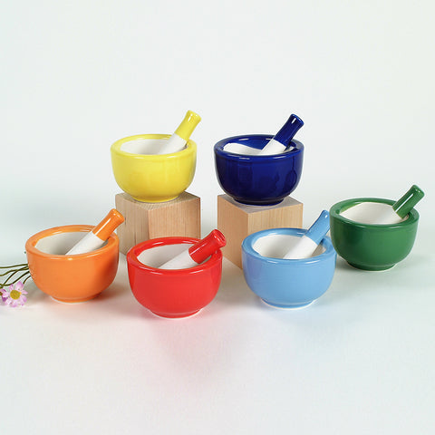 Colorful Light Blue Mortar and Pestle